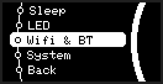 Settings menu