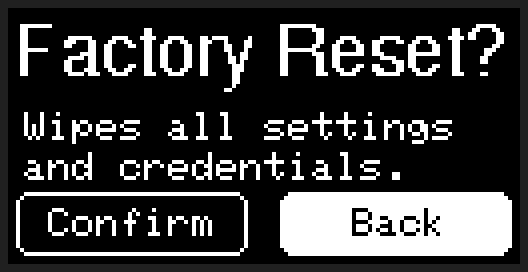 Factory reset confirm